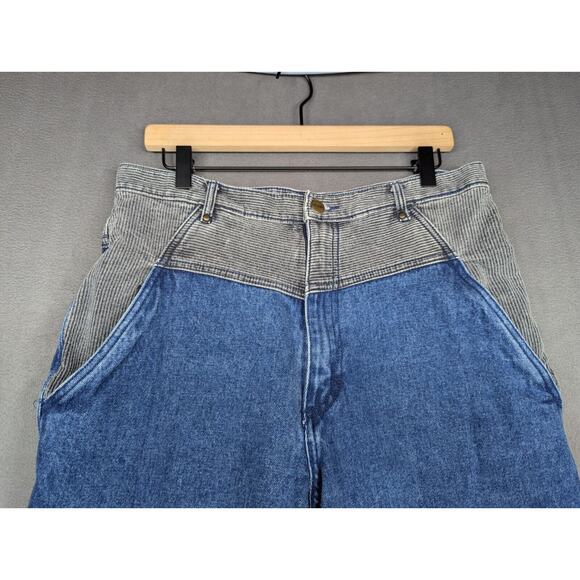 Vintage Gitano Jeans Womens 32 18W High Rise Mom Blue Gray Two Tone - Picture 2 of 10